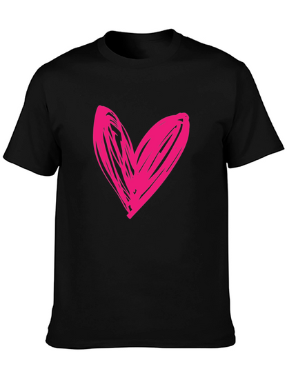 Heart Scribble Black T-Shirt