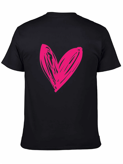 Heart Scribble Black T-Shirt