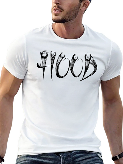 Edgy Black HOOD Graphic Tee