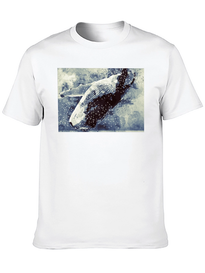 Abstract Whale Graphic Tee - Black