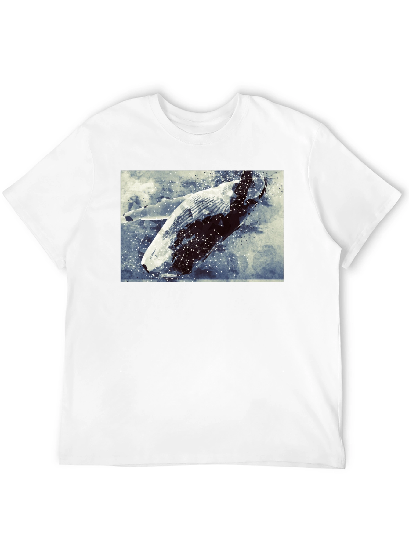 Abstract Whale Graphic Tee - Black