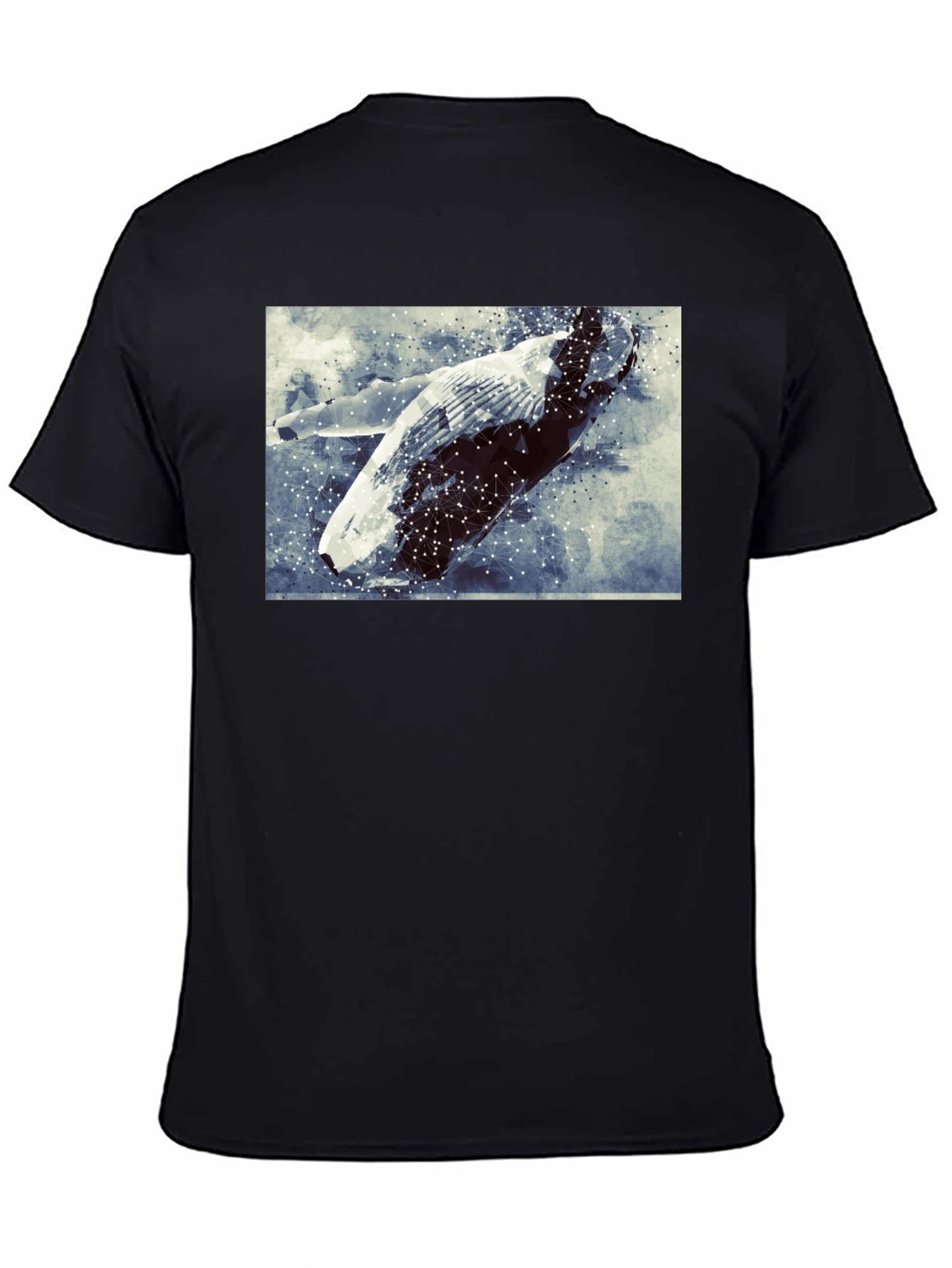 Abstract Whale Graphic Tee - Black