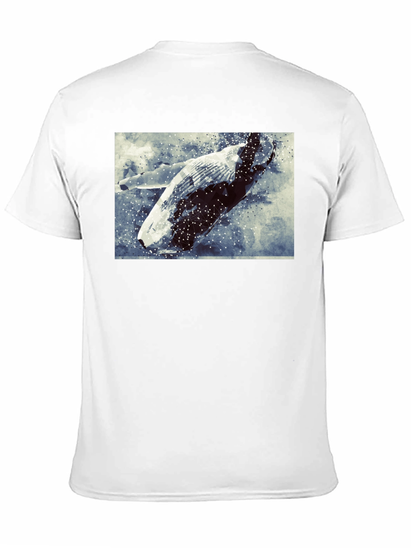 Abstract Whale Graphic Tee - Black