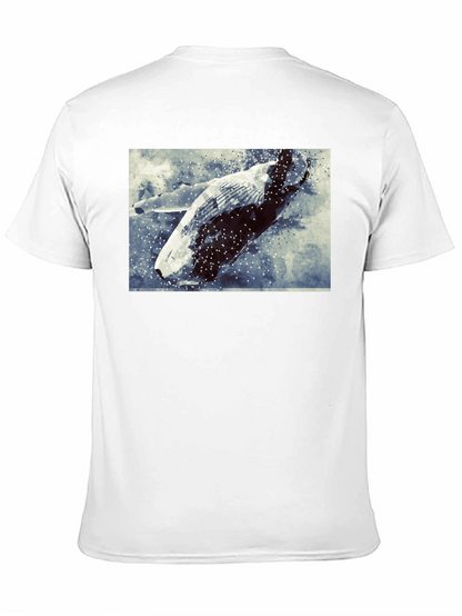 Abstract Whale Graphic Tee - Black