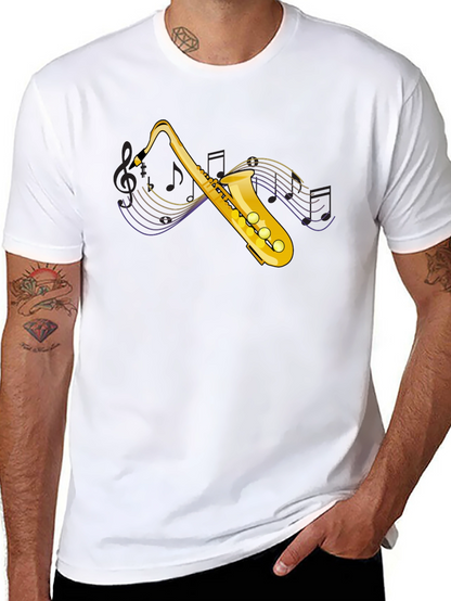 Saxophone Graphic Tee - Musical Instrument T-Shirt