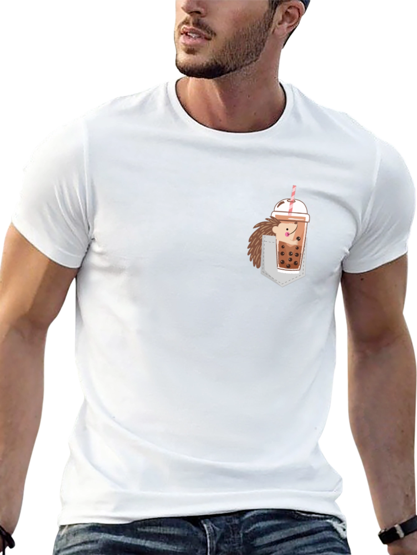 Pocket Hedgehog Boba Tea T-Shirt