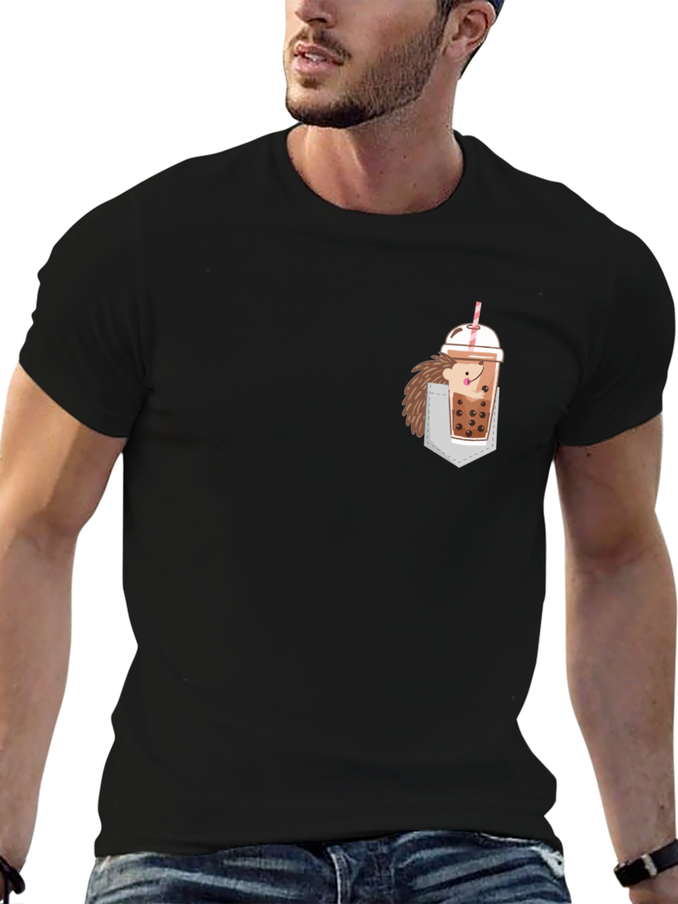 Pocket Hedgehog Boba Tea T-Shirt
