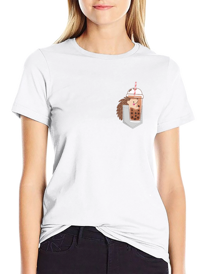 Pocket Hedgehog Boba Tea T-Shirt