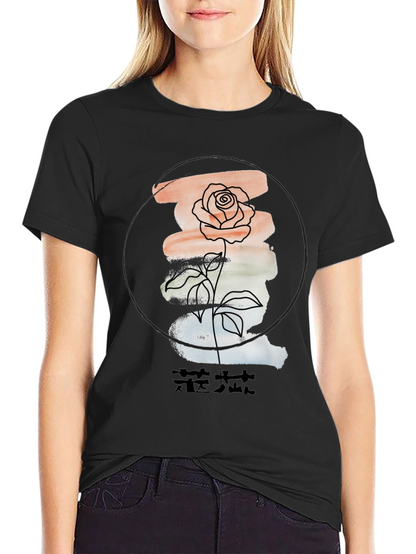 Floral Graphic Tee - Stylish Mens Black T-Shirt