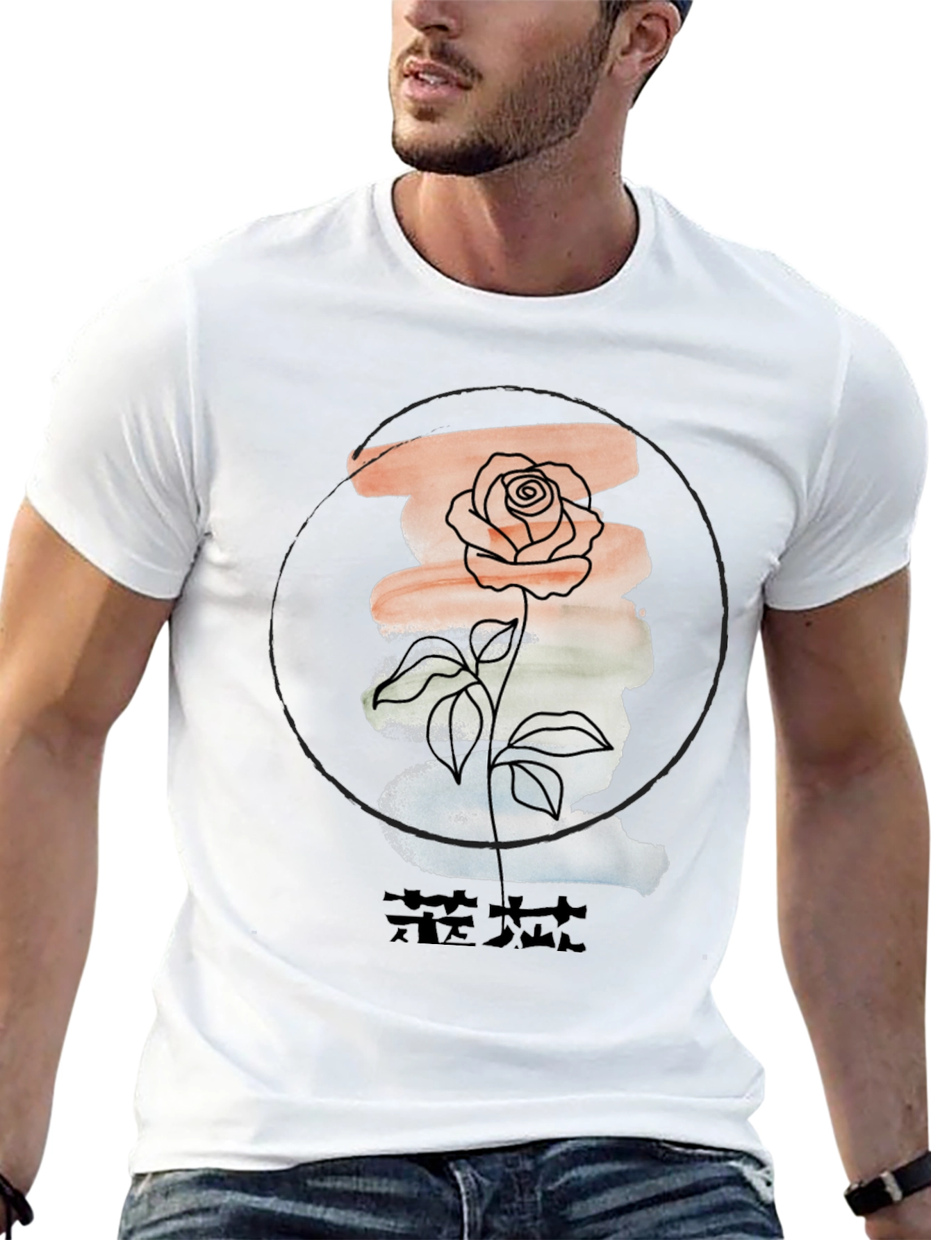 Floral Graphic Tee - Stylish Mens Black T-Shirt