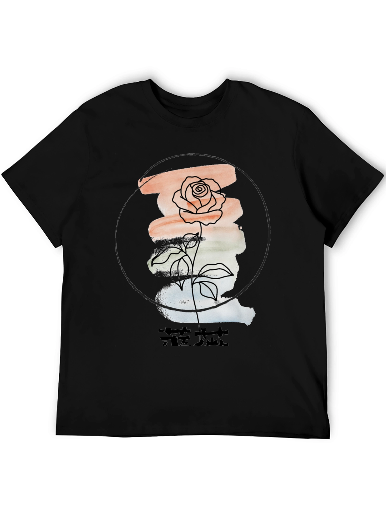 Floral Graphic Tee - Stylish Mens Black T-Shirt