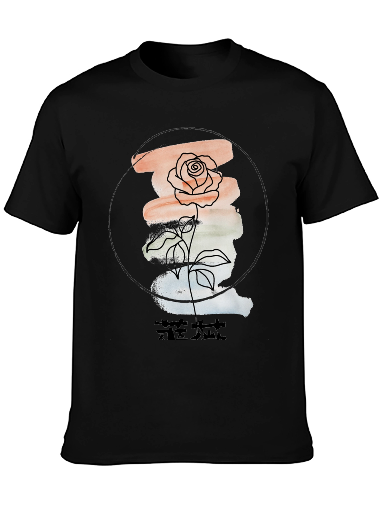 Floral Graphic Tee - Stylish Mens Black T-Shirt