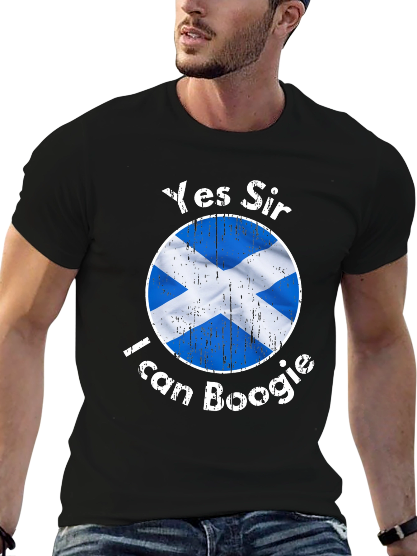 Yes Sir I Can Boogie Scotland Flag Graphic T-Shirt