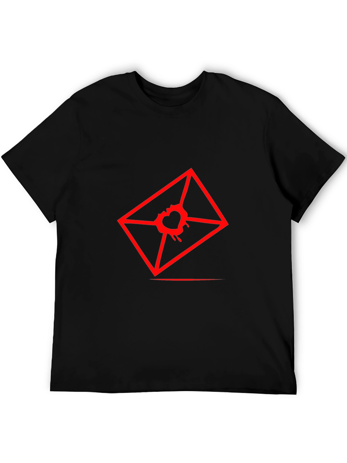 Mens Graphic Tee - Red Heart Envelope Print