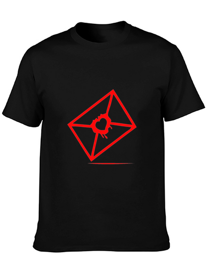 Mens Graphic Tee - Red Heart Envelope Print