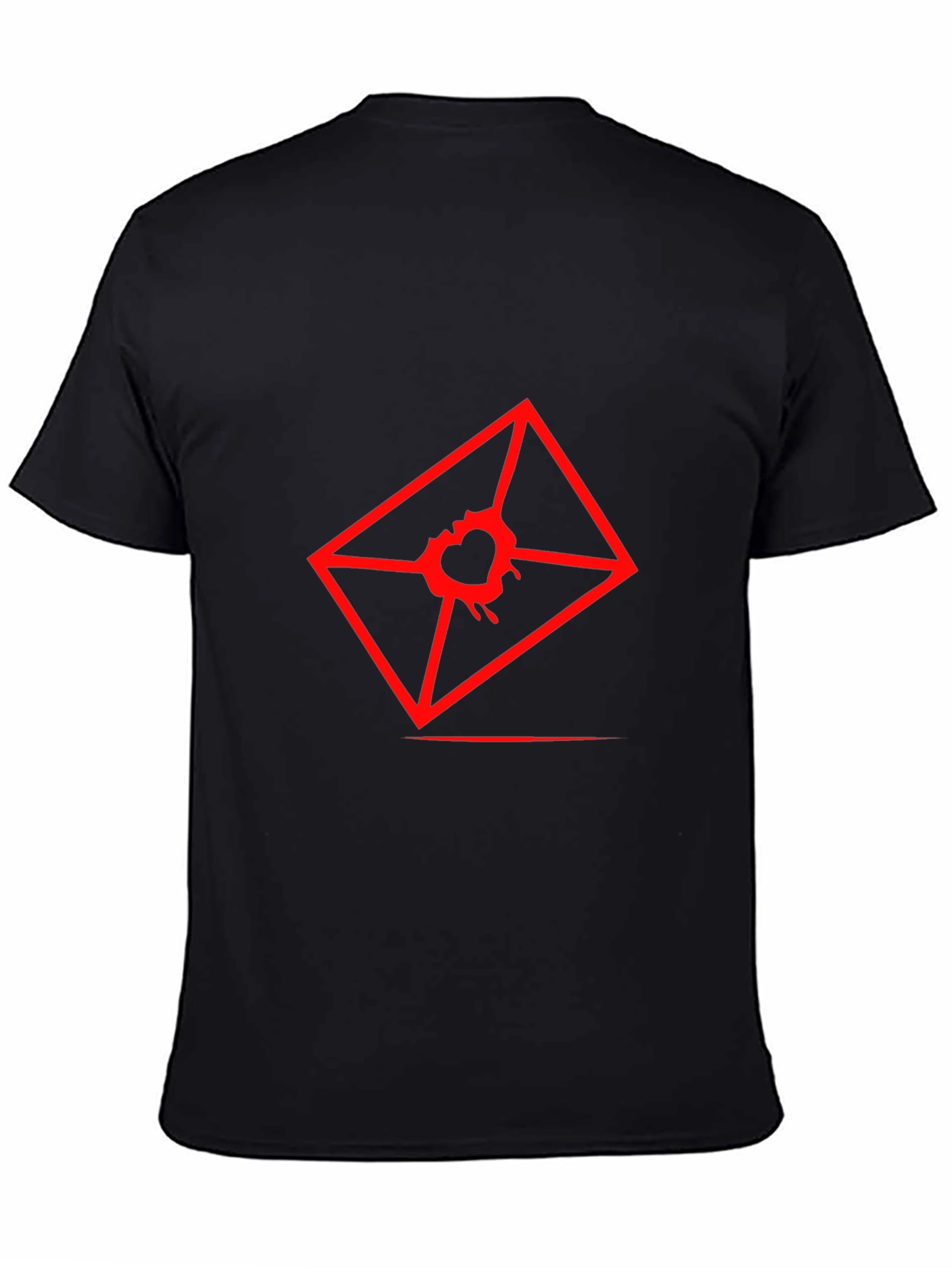 Mens Graphic Tee - Red Heart Envelope Print