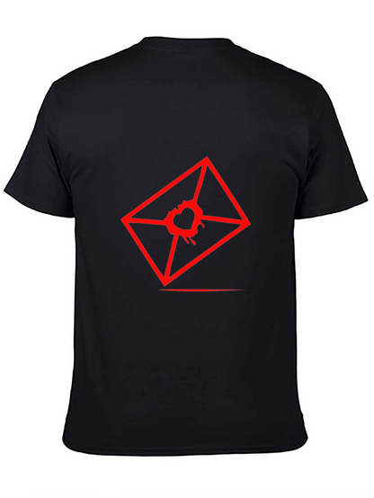 Mens Graphic Tee - Red Heart Envelope Print