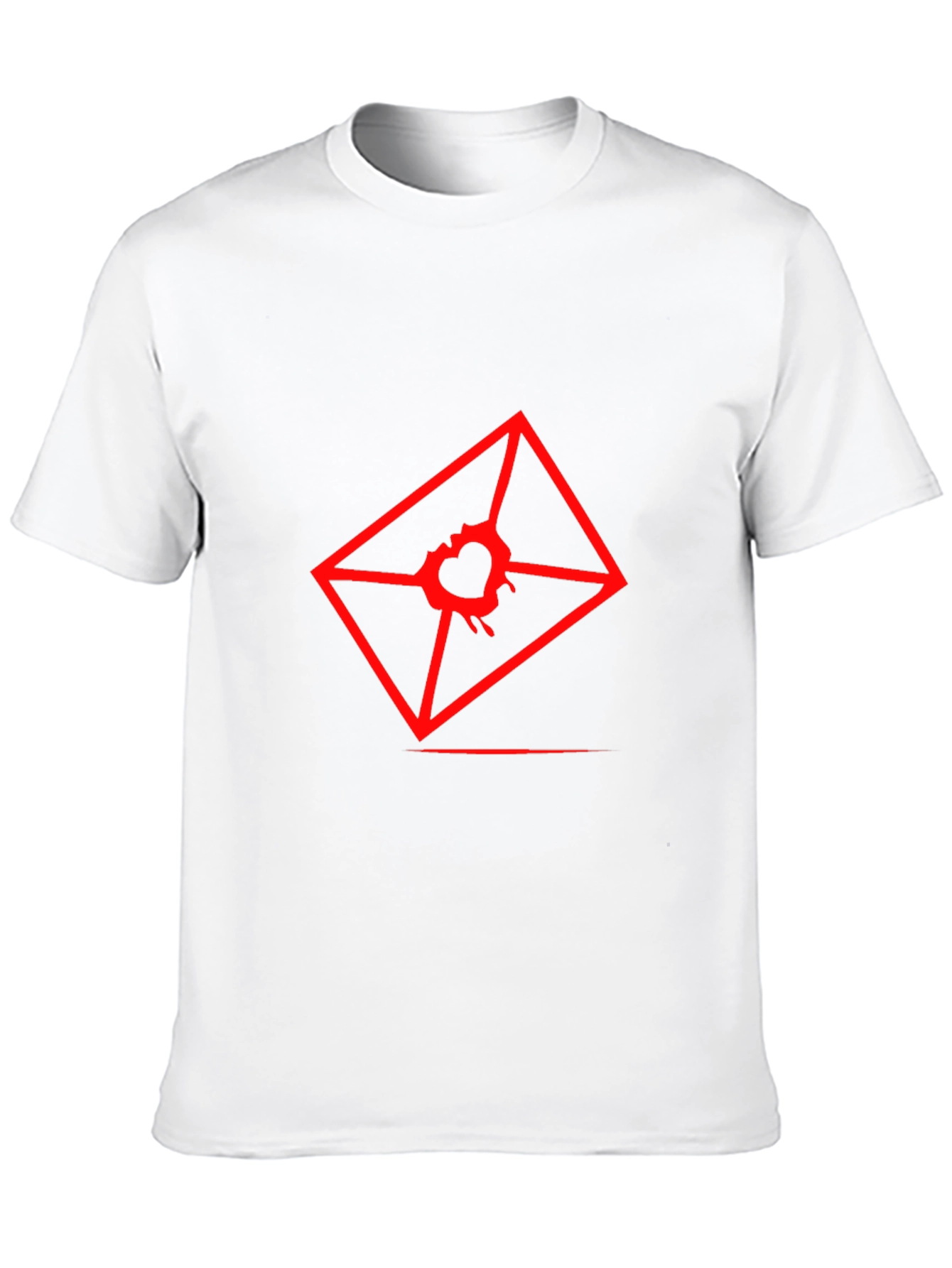 Mens Graphic Tee - Red Heart Envelope Print