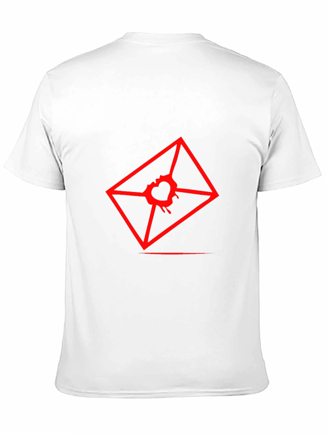 Mens Graphic Tee - Red Heart Envelope Print
