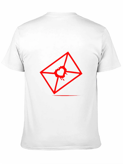 Mens Graphic Tee - Red Heart Envelope Print
