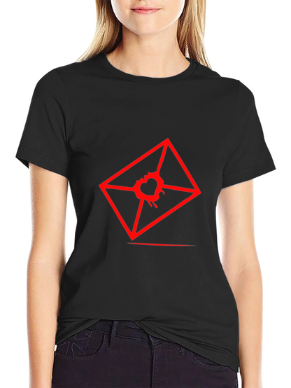 Mens Graphic Tee - Red Heart Envelope Print