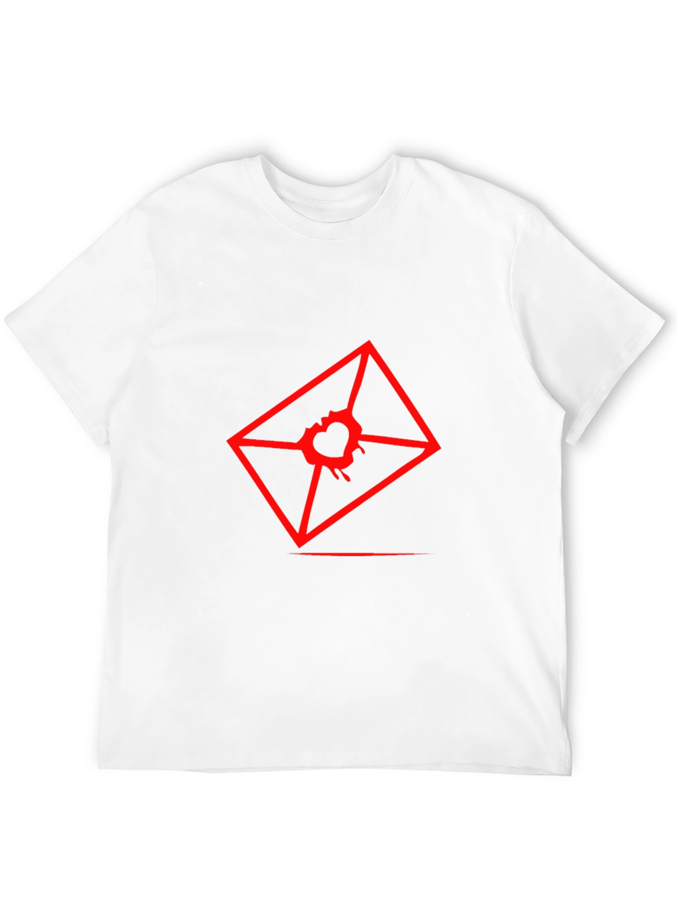 Mens Graphic Tee - Red Heart Envelope Print