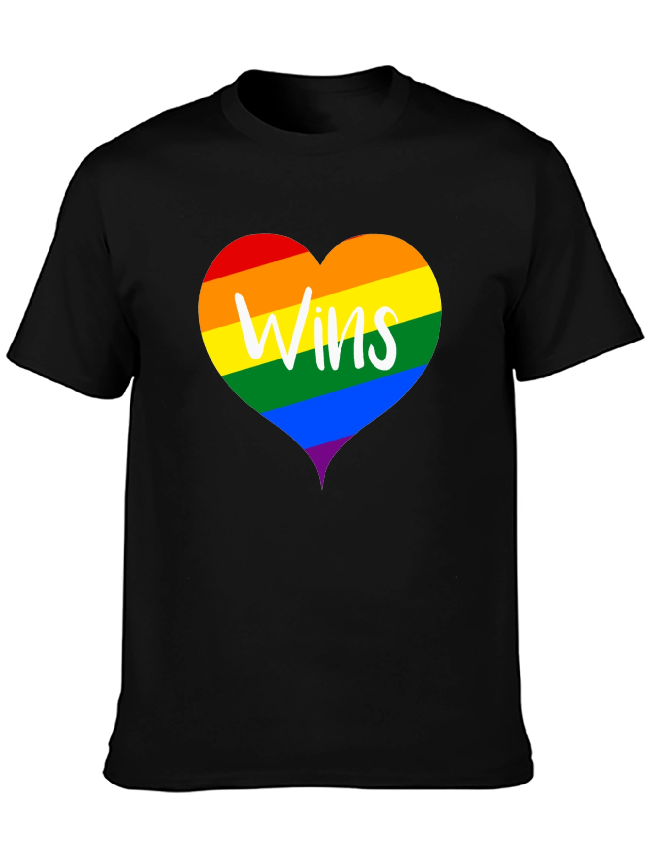 Wins LGBTQ Pride Rainbow Heart T-Shirt