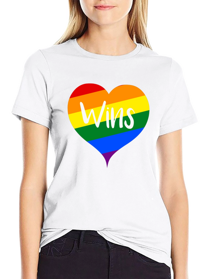 Wins LGBTQ Pride Rainbow Heart T-Shirt