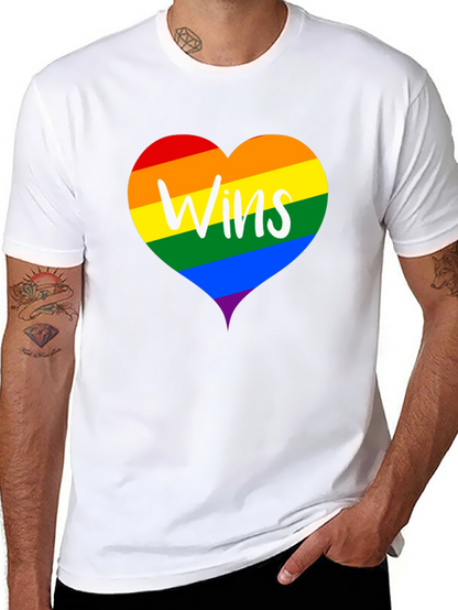 Wins LGBTQ Pride Rainbow Heart T-Shirt