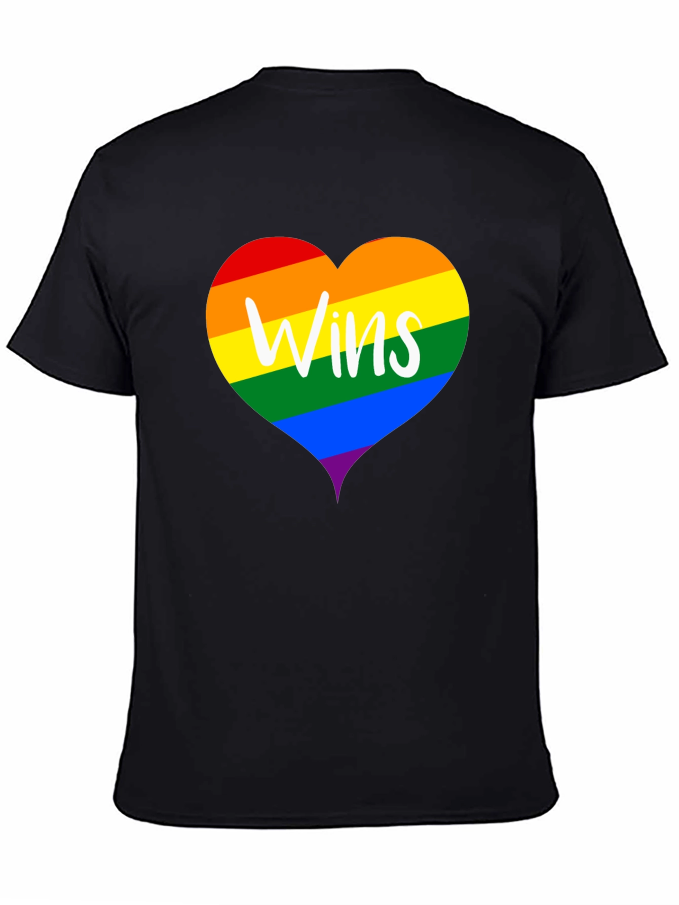Wins LGBTQ Pride Rainbow Heart T-Shirt