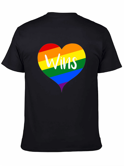 Wins LGBTQ Pride Rainbow Heart T-Shirt