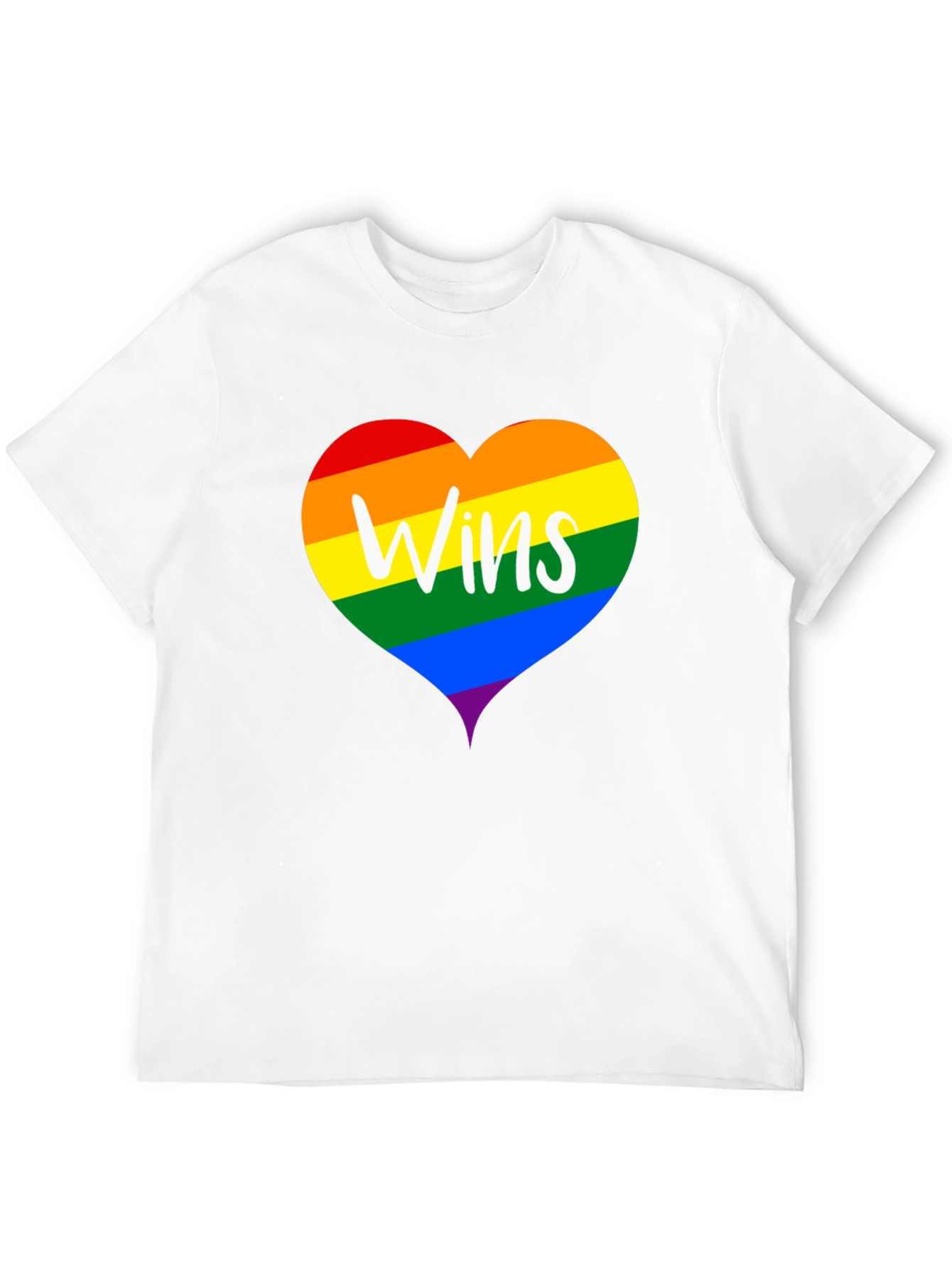 Wins LGBTQ Pride Rainbow Heart T-Shirt