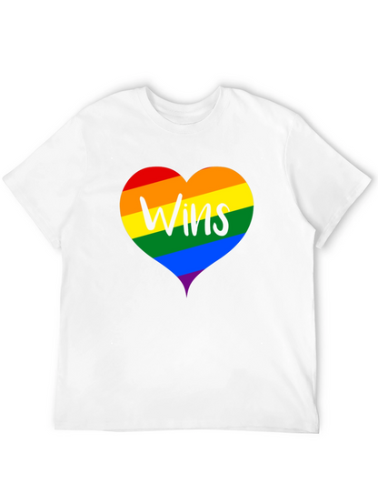 Wins LGBTQ Pride Rainbow Heart T-Shirt
