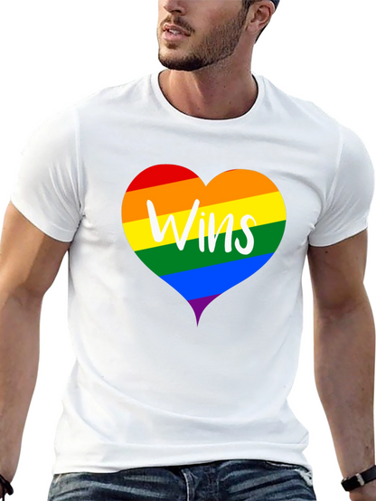 Wins LGBTQ Pride Rainbow Heart T-Shirt