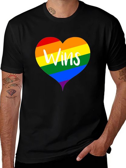 Wins LGBTQ Pride Rainbow Heart T-Shirt