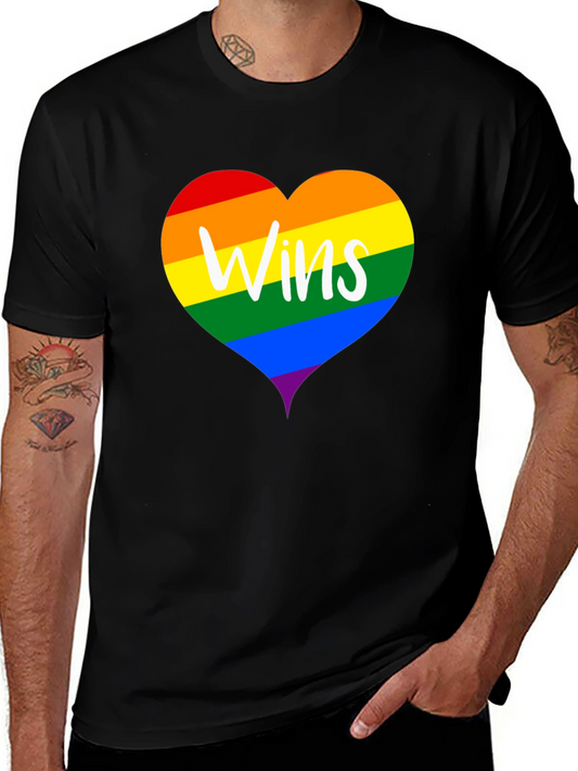 Wins LGBTQ Pride Rainbow Heart T-Shirt