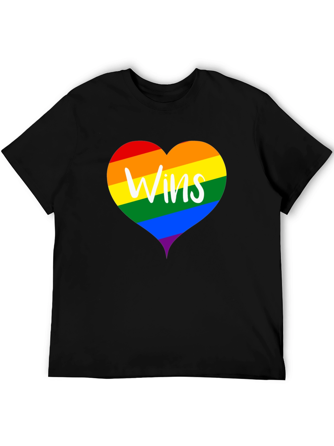 Wins LGBTQ Pride Rainbow Heart T-Shirt
