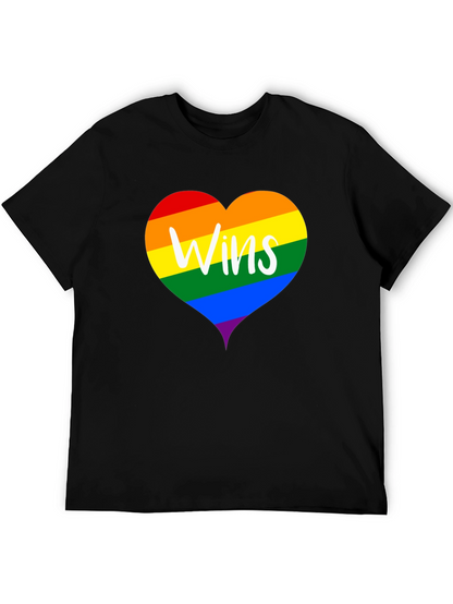 Wins LGBTQ Pride Rainbow Heart T-Shirt