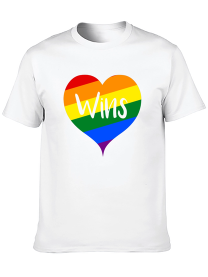 Wins LGBTQ Pride Rainbow Heart T-Shirt