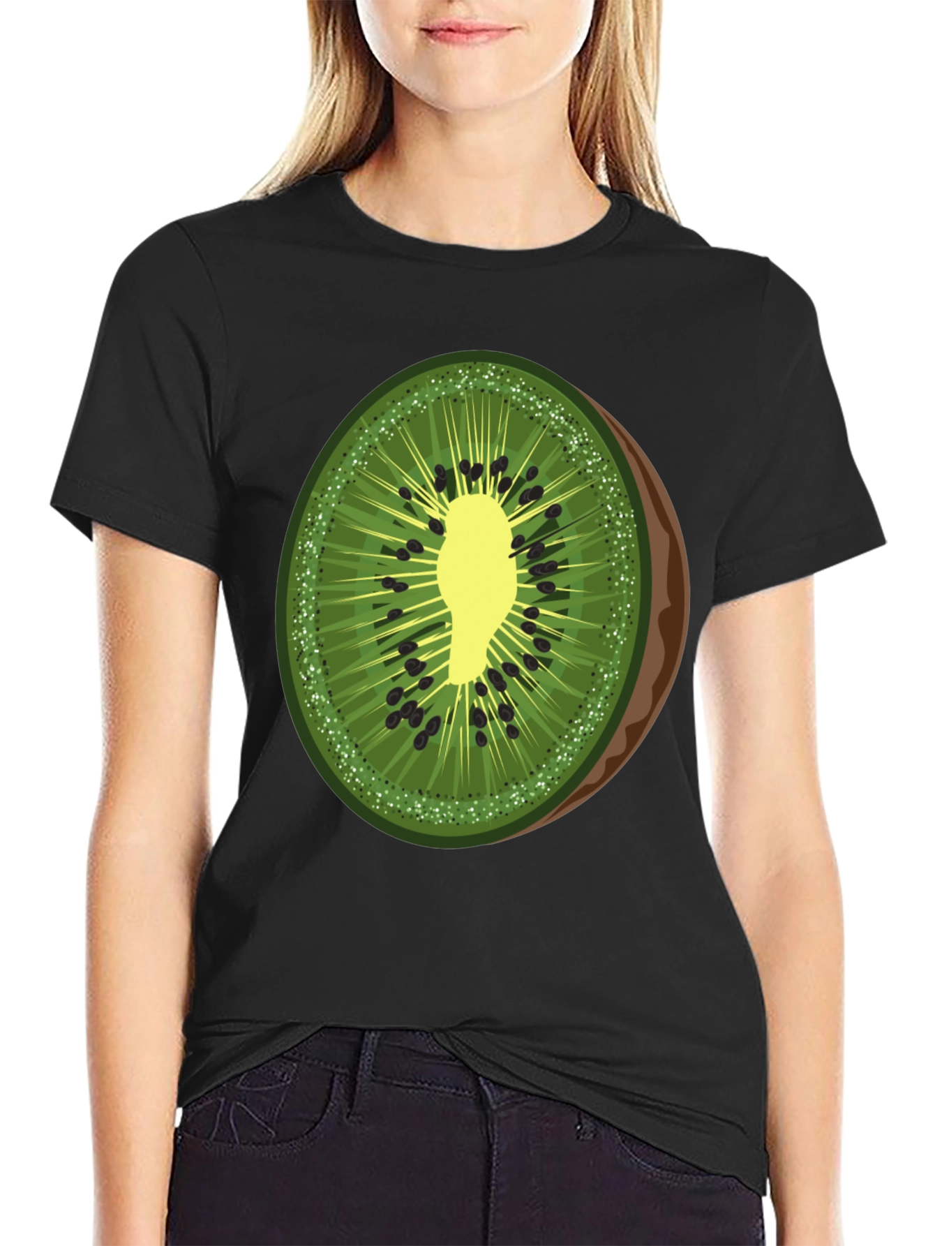Kiwi Slice Graphic T-Shirt - Fresh Fruit Tee