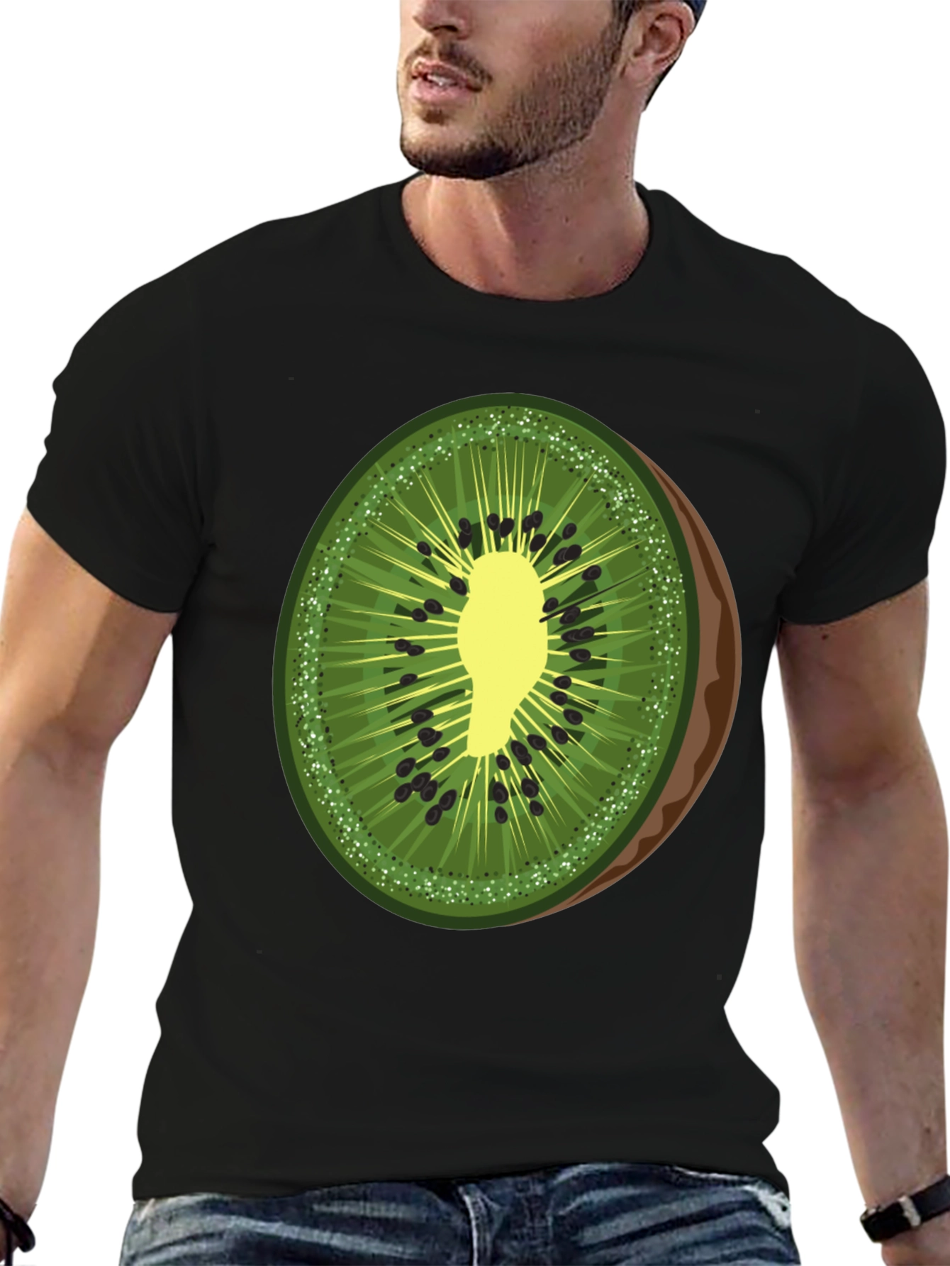 Kiwi Slice Graphic T-Shirt - Fresh Fruit Tee
