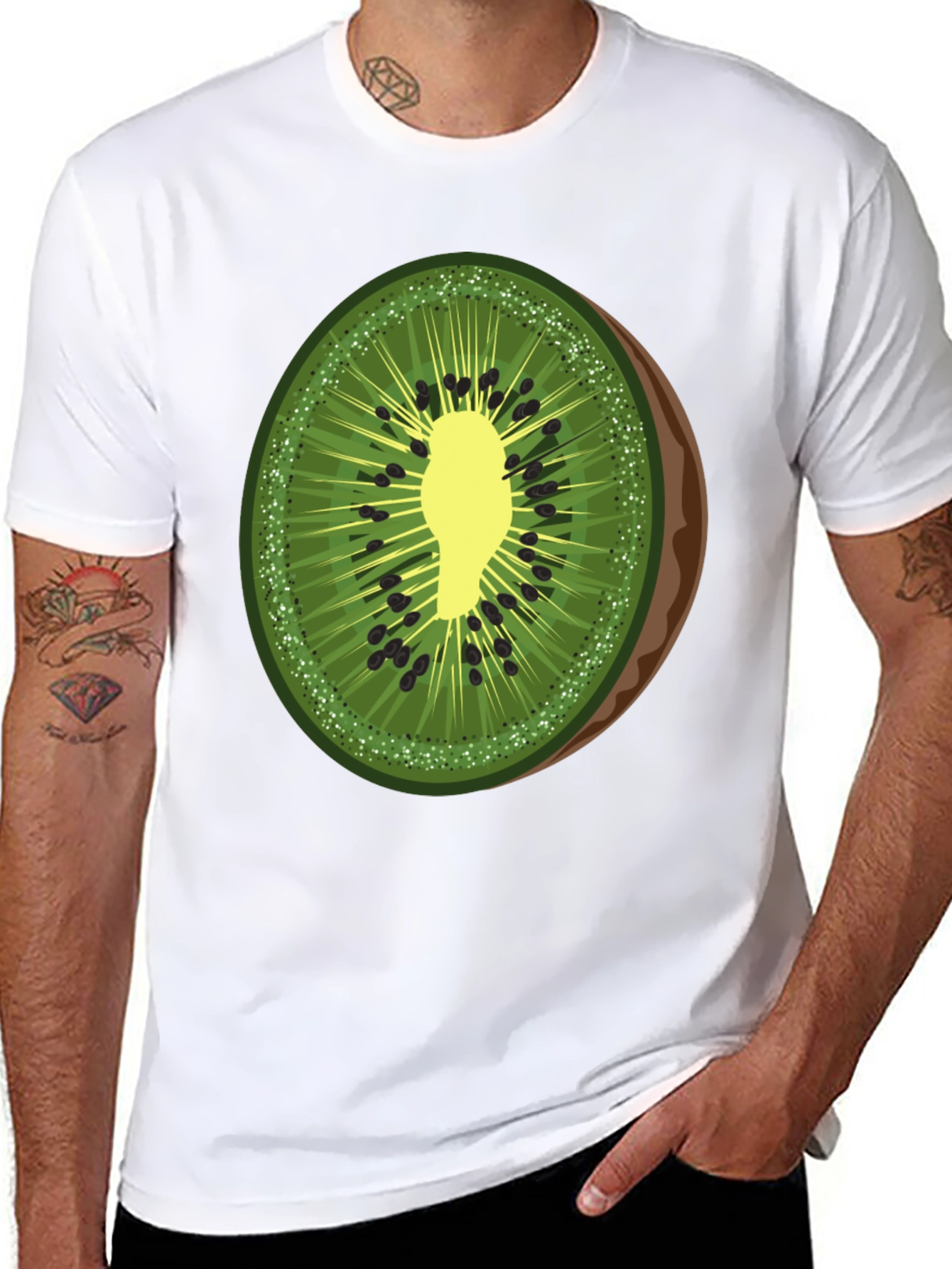 Kiwi Slice Graphic T-Shirt - Fresh Fruit Tee