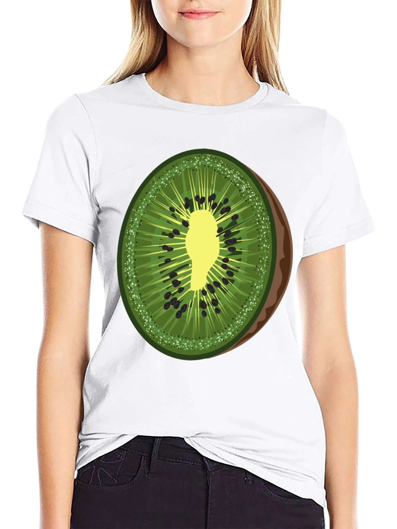 Kiwi Slice Graphic T-Shirt - Fresh Fruit Tee