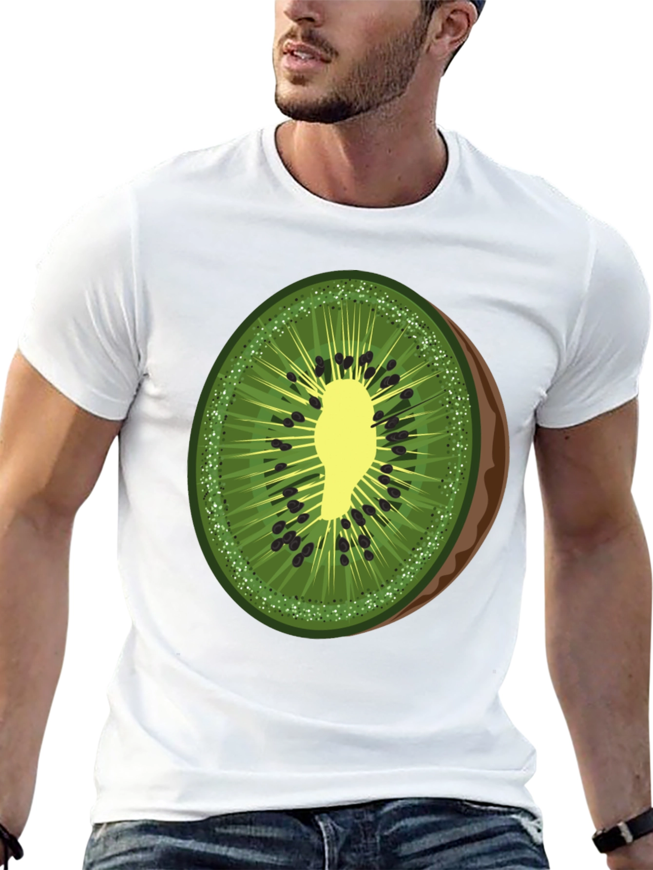 Kiwi Slice Graphic T-Shirt - Fresh Fruit Tee
