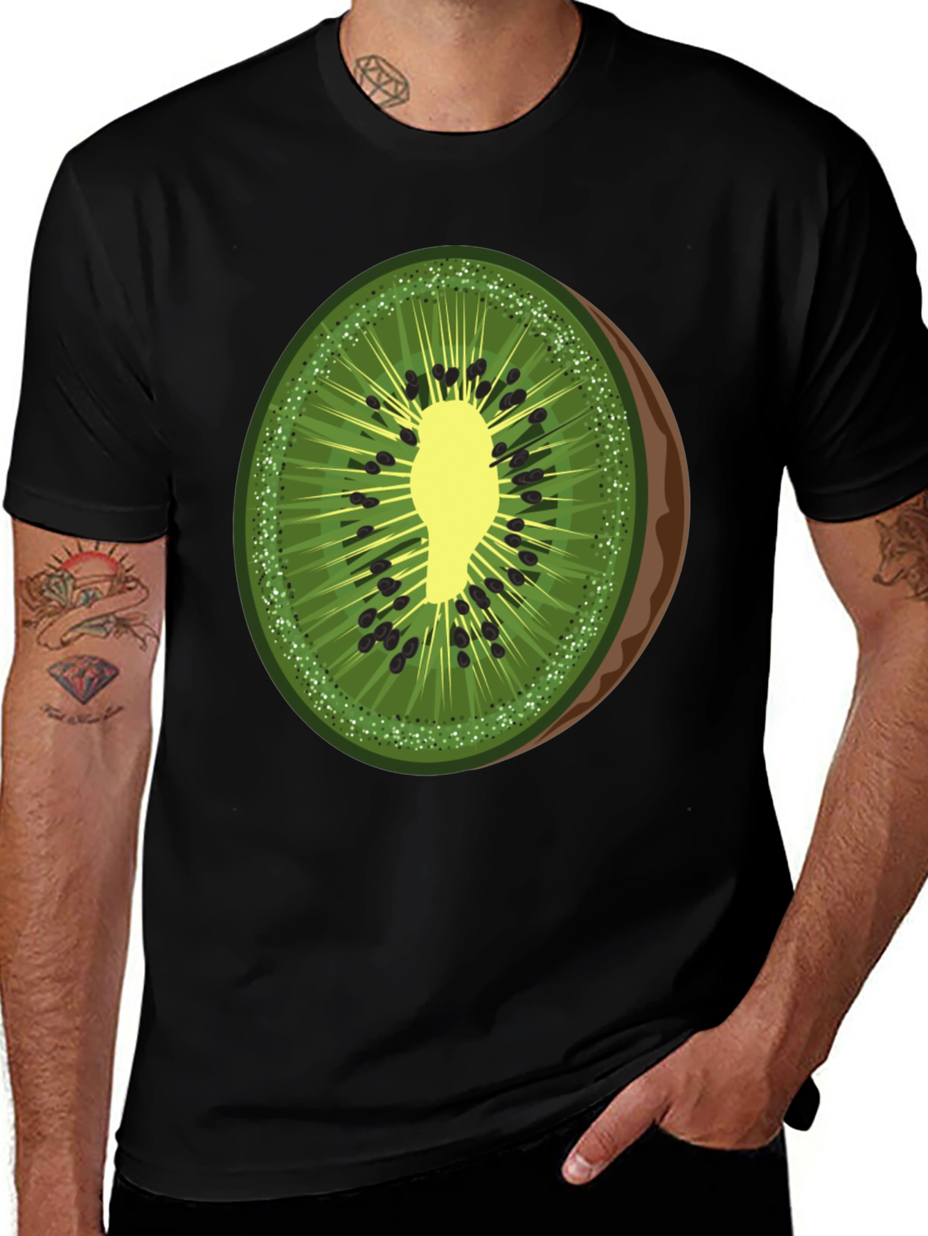 Kiwi Slice Graphic T-Shirt - Fresh Fruit Tee