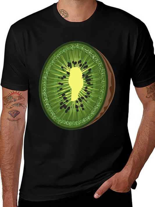 Kiwi Slice Graphic T-Shirt - Fresh Fruit Tee