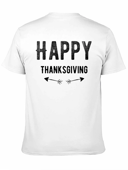 Happy Thanksgiving Graphic Tee - Mens Black T-Shirt