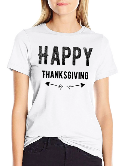 Happy Thanksgiving Graphic Tee - Mens Black T-Shirt