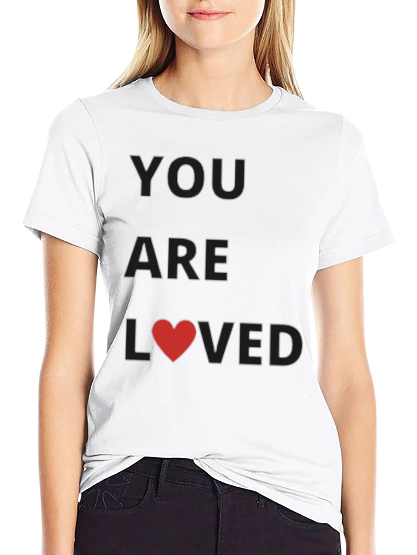 You Are Loved Black Graphic Tee Shirt