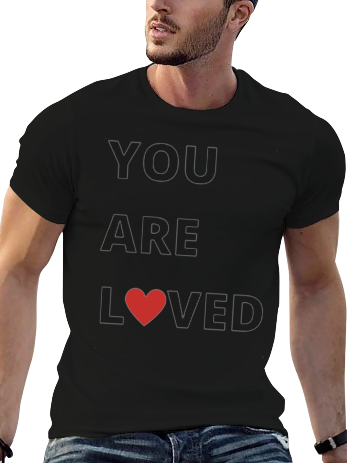 You Are Loved Black Graphic Tee Shirt